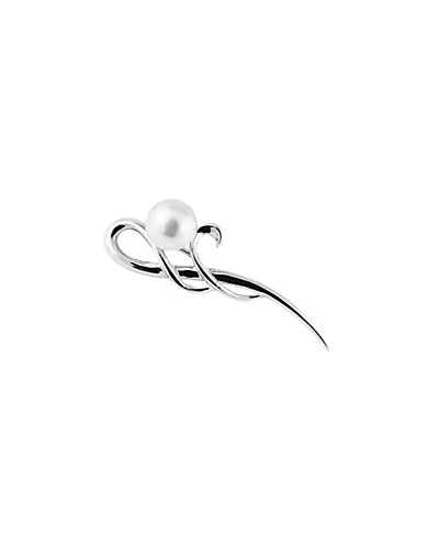 Ver 8-8.5mm Cultured Freshwater Pearl Brooch Women 3 Ver 8-8.5mm Cultured Freshwater Pearl Brooch Women