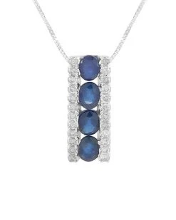 14K 1.03 Ct. Tw. Diamond & Sapphire Necklace Women