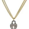 14K Plated CZ Heart Padlock Pendant Necklace Women -Fashionable Womens Clothing Store 6030071463 RLLD 1