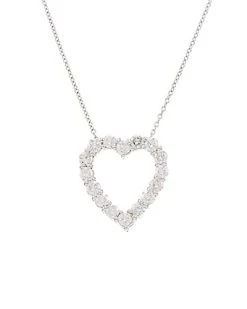 Fine Jewelry 18K 3.10 Ct. Tw. Diamond Heart Necklace Women