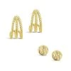 14K Over Silver Rope Studs Women