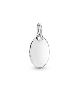 Pandora Silver Engravable Oval Tag Pendant Necklace Women -Fashionable Womens Clothing Store 6030129397 RLLD 3