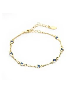 18K Plated Crystal Station Bracelet Women