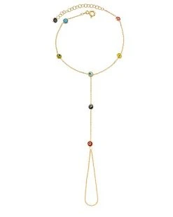 18K Over Silver CZ Evil Eye Bracelet Women