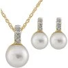 10K Diamond 6-7mm Pearl Set Women