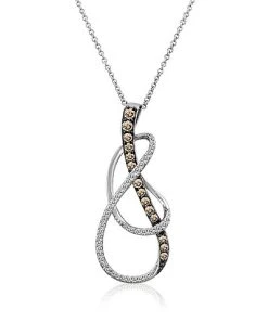 14K Vanilla Gold 0.44 Ct. Tw. Diamond Pendant Necklace Women