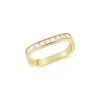 14K Over Silver CZ Rectangular Ring Women