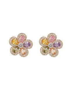 The Luxe Collection CZ Lizzie Flower Studs Women