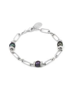 Diamond Select Cuts Silver Diamond 7-8mm Pearl Bracelet Women