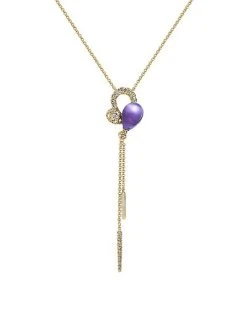 14K 3.39 Ct. Tw. Diamond & Amethyst Pendant Necklace Women