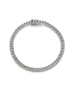 14K 0.84 Ct. Tw. Diamond Cuban Link Bracelet Women