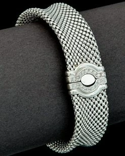 18K Over Silver 0.20 Ct. Tw. Diamond Buckle Bangle Women Whitegold -Fashionable Womens Clothing Store 6030342147 RLLD whitegold 1