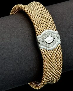 18K Over Silver 0.20 Ct. Tw. Diamond Buckle Bangle Women Whitegold