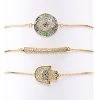 Ici Evil Eye Hamsa CZ Crystal Bracelet Set Women