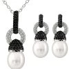 Vermeil 9-9.5mm Pearl Earrings & Necklace Set Women