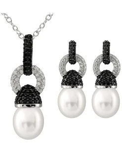 Vermeil 9-9.5mm Pearl Earrings & Necklace Set Women