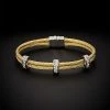 18K Plated CZ Twisted Mesh Bangle Bracelet Women