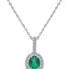 14K 0.48 Ct. Tw. Diamond & Emerald Oval Pendant Women -Fashionable Womens Clothing Store 6030387115 RLLD 1