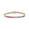 Gold Over Silver CZ Tennis Bracelet Women