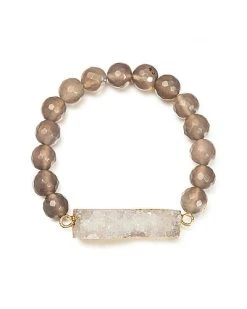 Uxe Collection Agate Drusy Bar Stretch Bracelet Women