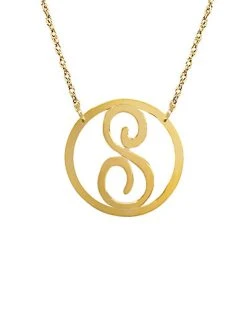 22K Over Silver Initial Pendant (A-Z) Women