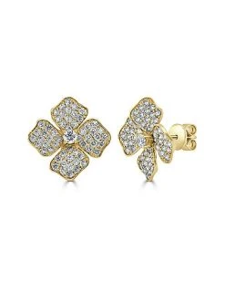 14K 1.60 Ct. Tw. Diamond Flower Earrings Women