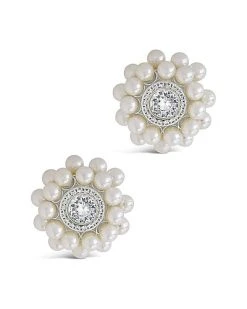3mm Pearl CZ Betty Studs Women