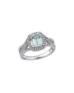 10K 1.29 Ct. Tw. Diamond & Aquamarine Ring Women