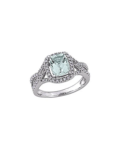 10K 1.29 Ct. Tw. Diamond & Aquamarine Ring Women 3 10K 1.29 Ct. Tw. Diamond & Aquamarine Ring Women