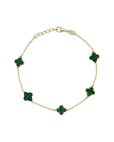 14K Malachite Enamel Chain Bracelet Women 3 14K Malachite Enamel Chain Bracelet Women
