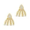 14K Plated CZ Huggie Studs Women