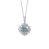 14K 1.58 Ct. Tw. Diamond & Aquamarine Pendant Necklace Women