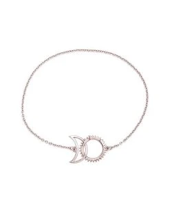 14K Rose Gold Plated Sun & Moon Bracelet Women