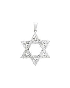 Fine Jewelry 18K 1.72 Ct. Tw. Diamond Star Of David Pendant Women