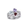 14K 1.58 Ct. Tw. Diamond & Gemstone Stackable Heart Motif Ring Women