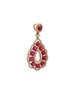 14K Rose Gold 2.15 Ct. Tw. Diamond & Ruby Enhancer Women