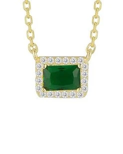 14K Over Silver CZ Necklace Women