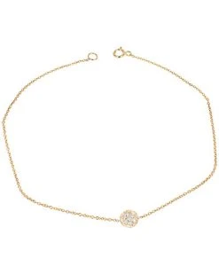 14K Diamond Disc Bracelet Women