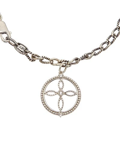 Little Jewels Silver White Topaz Open Cross Bracelet Women 4 Little Jewels Silver White Topaz Open Cross Bracelet Women - Image 2