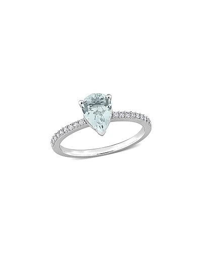 14K 1.09 Ct. Tw. Diamond & Aquamarine Engagement Ring Women 3 14K 1.09 Ct. Tw. Diamond & Aquamarine Engagement Ring Women