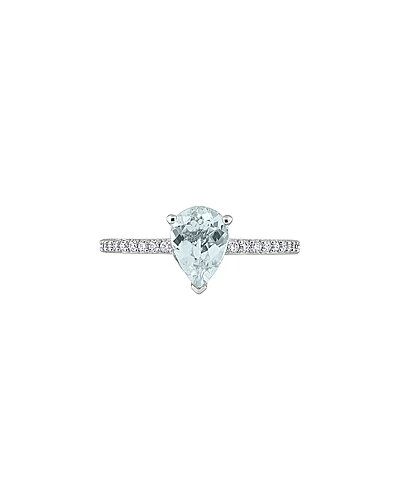 14K 1.09 Ct. Tw. Diamond & Aquamarine Engagement Ring Women 4 14K 1.09 Ct. Tw. Diamond & Aquamarine Engagement Ring Women - Image 2