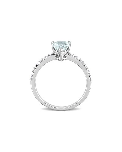 14K 1.09 Ct. Tw. Diamond & Aquamarine Engagement Ring Women 5 14K 1.09 Ct. Tw. Diamond & Aquamarine Engagement Ring Women - Image 3