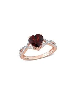 14K Rose Gold 2.15 Ct. Tw. Diamond & Garnet Ring Women