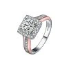 14K Rose Plated Two Tone Over Silver CZ Ring Women