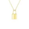 14K Italian Gold Padlock Necklace Women -Fashionable Womens Clothing Store 6040107993 RLLD 1