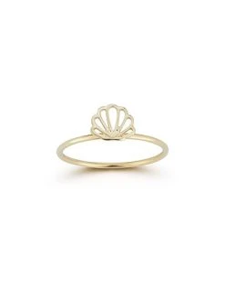 14K Seashell Ring Women