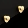 14K Italian Gold Puffed Heart Studs Women
