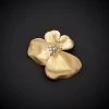 14K Italian Gold Two-Tone Satin Flower Brooch Women