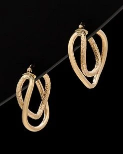 14K Italian Gold Hoops Women